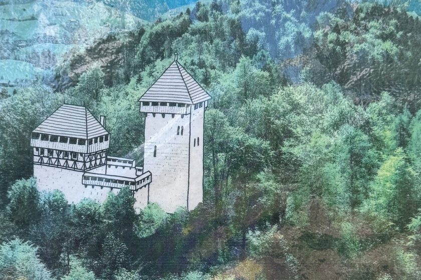 Visualisierung, die vor Ort an einer Treppe angebracht ist.